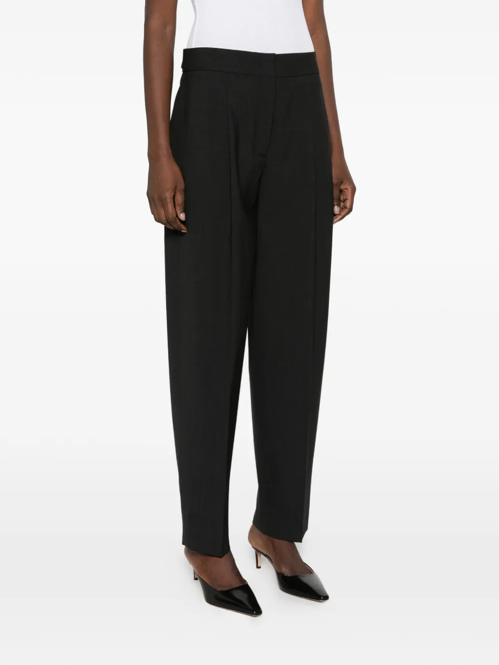 JOSEPH Toni button-tab pleated trousers Zwart