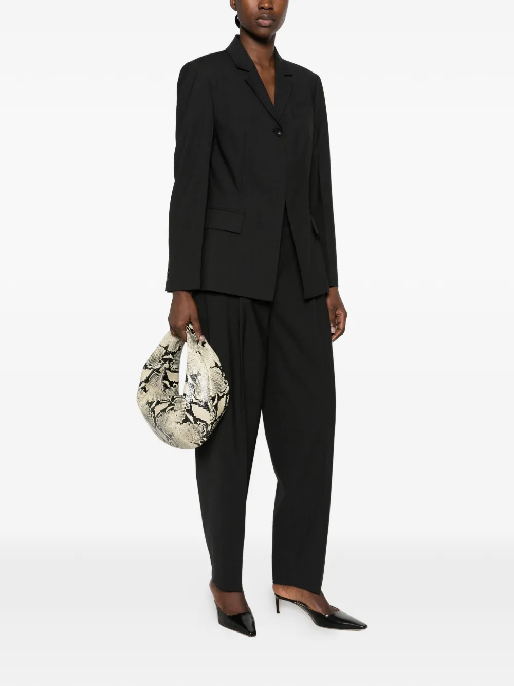 JOSEPH Toni button-tab pleated trousers Zwart