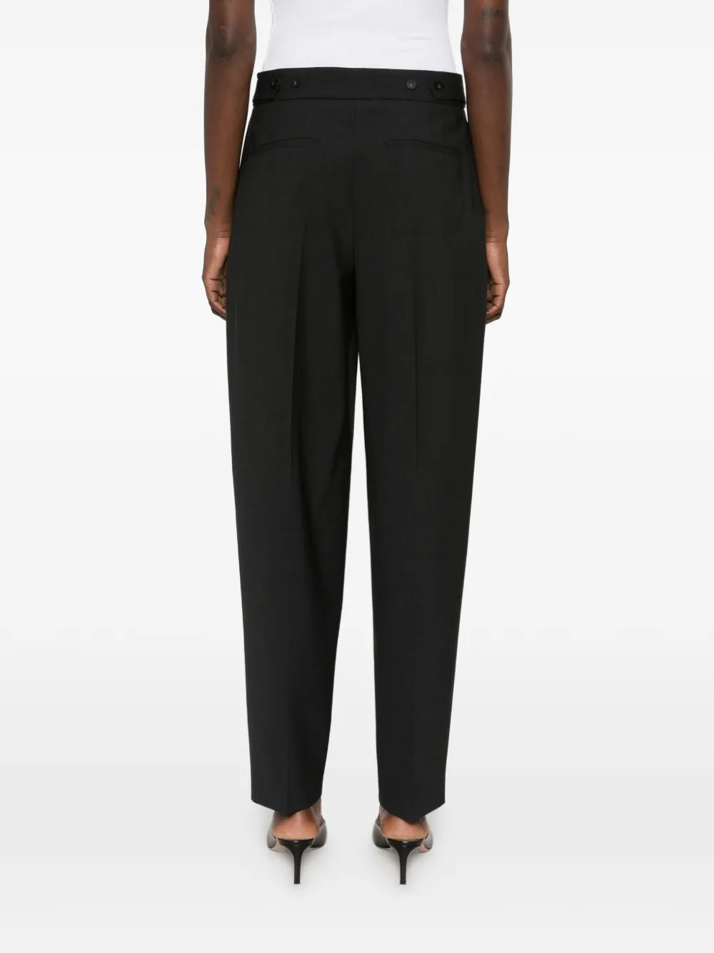 JOSEPH Toni button-tab pleated trousers Zwart
