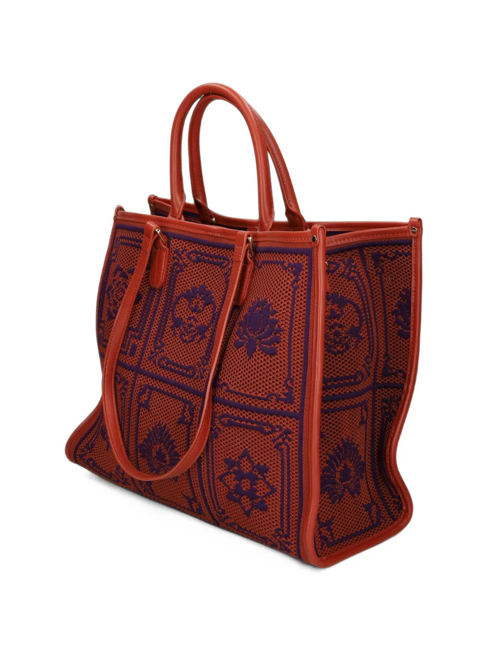 MY BEST BAG Jacquardgebreide shopper met logo-patch Oranje