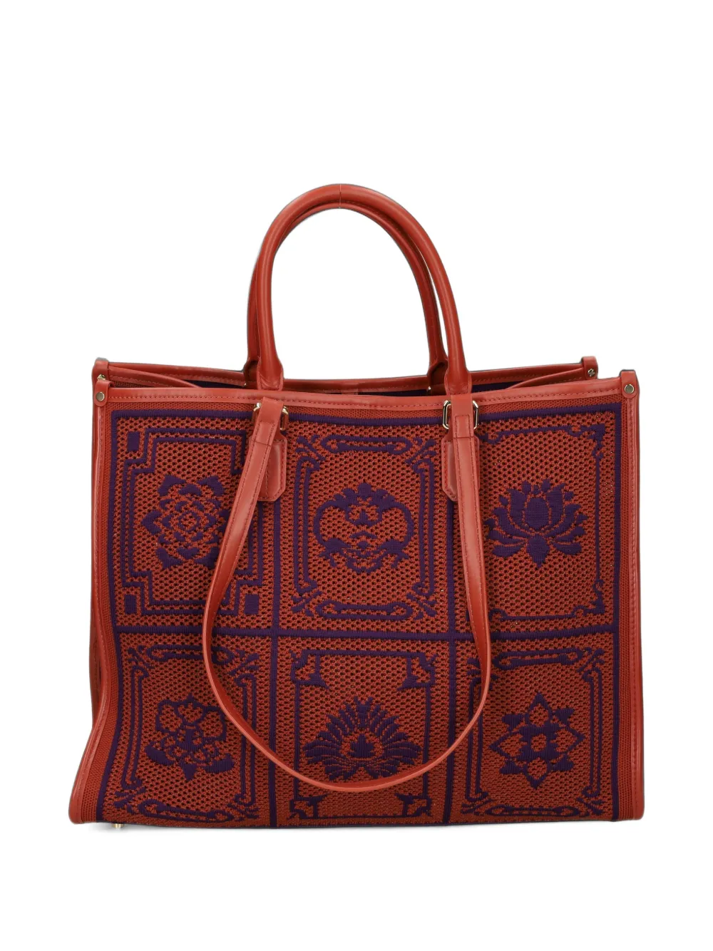 MY BEST BAG Jacquardgebreide shopper met logo-patch Oranje