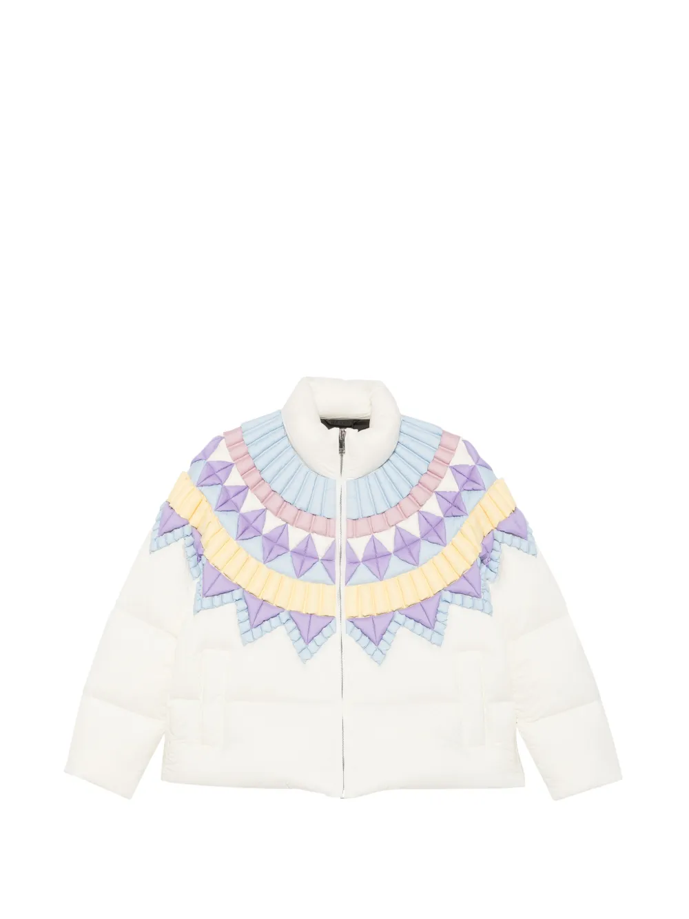 RAXXY geometric-quilted padded jacket - Weiß