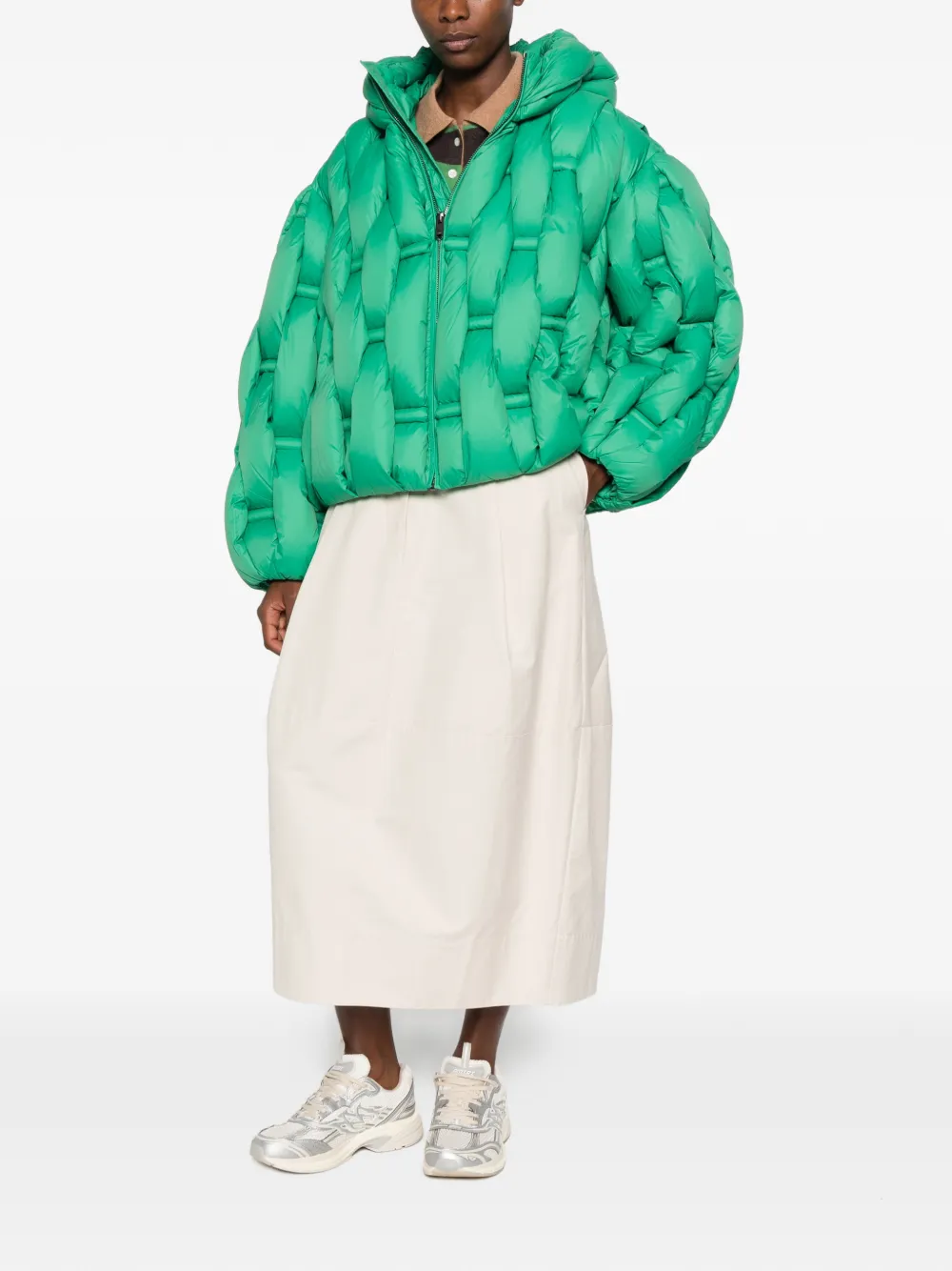RAXXY woven-effect hooded jacket - Grün