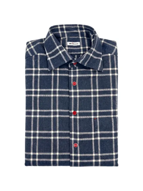 Kiton check-pattern button-down shirt