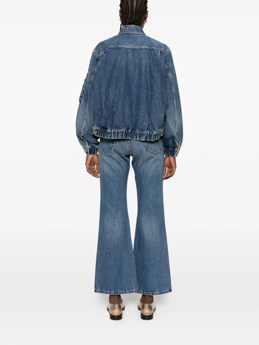 sacai x Levi's hybrid zip-fastening denim jacket Blauw