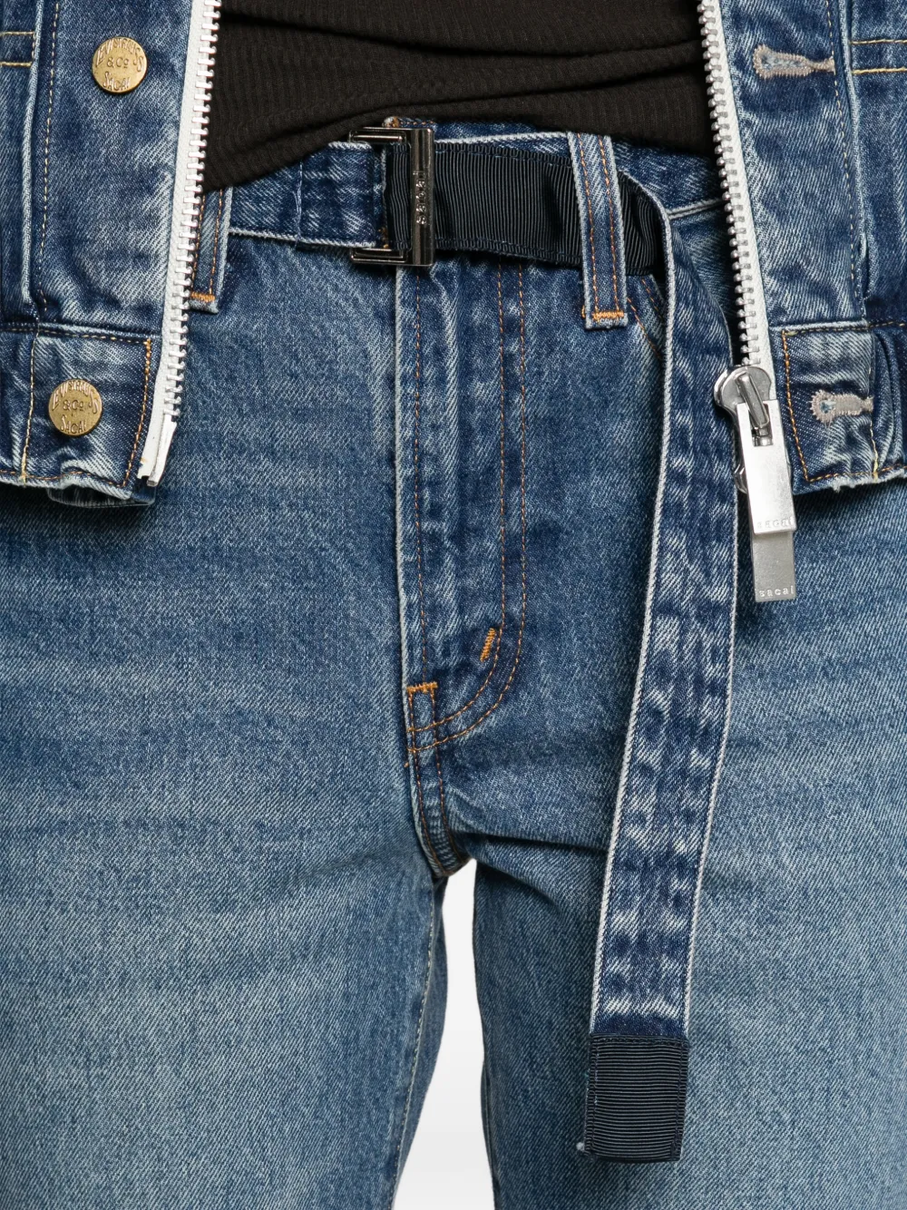 sacai x Levi's belted flared jeans Blauw