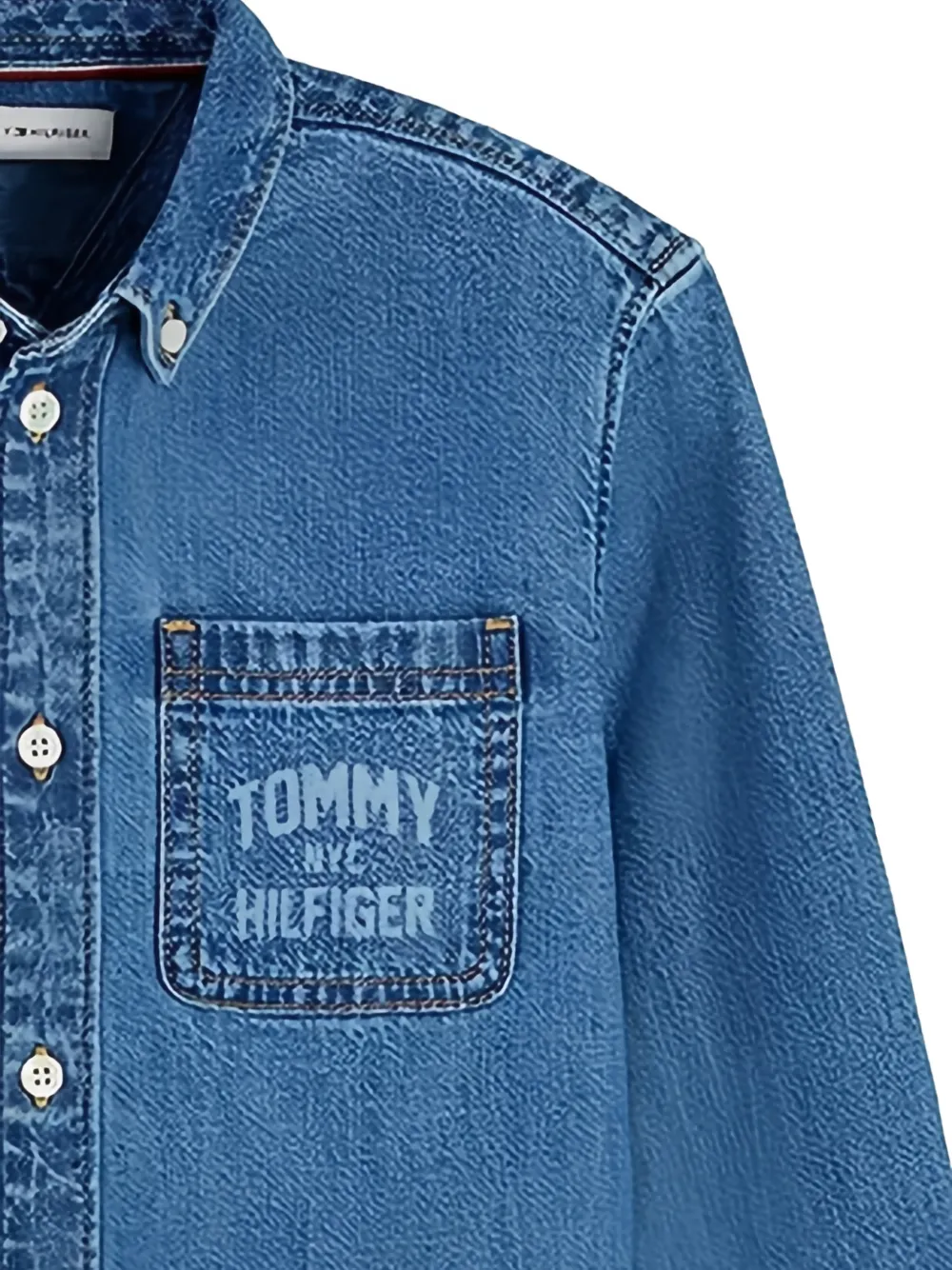 Tommy Hilfiger Junior Button-down spijkershirt Blauw