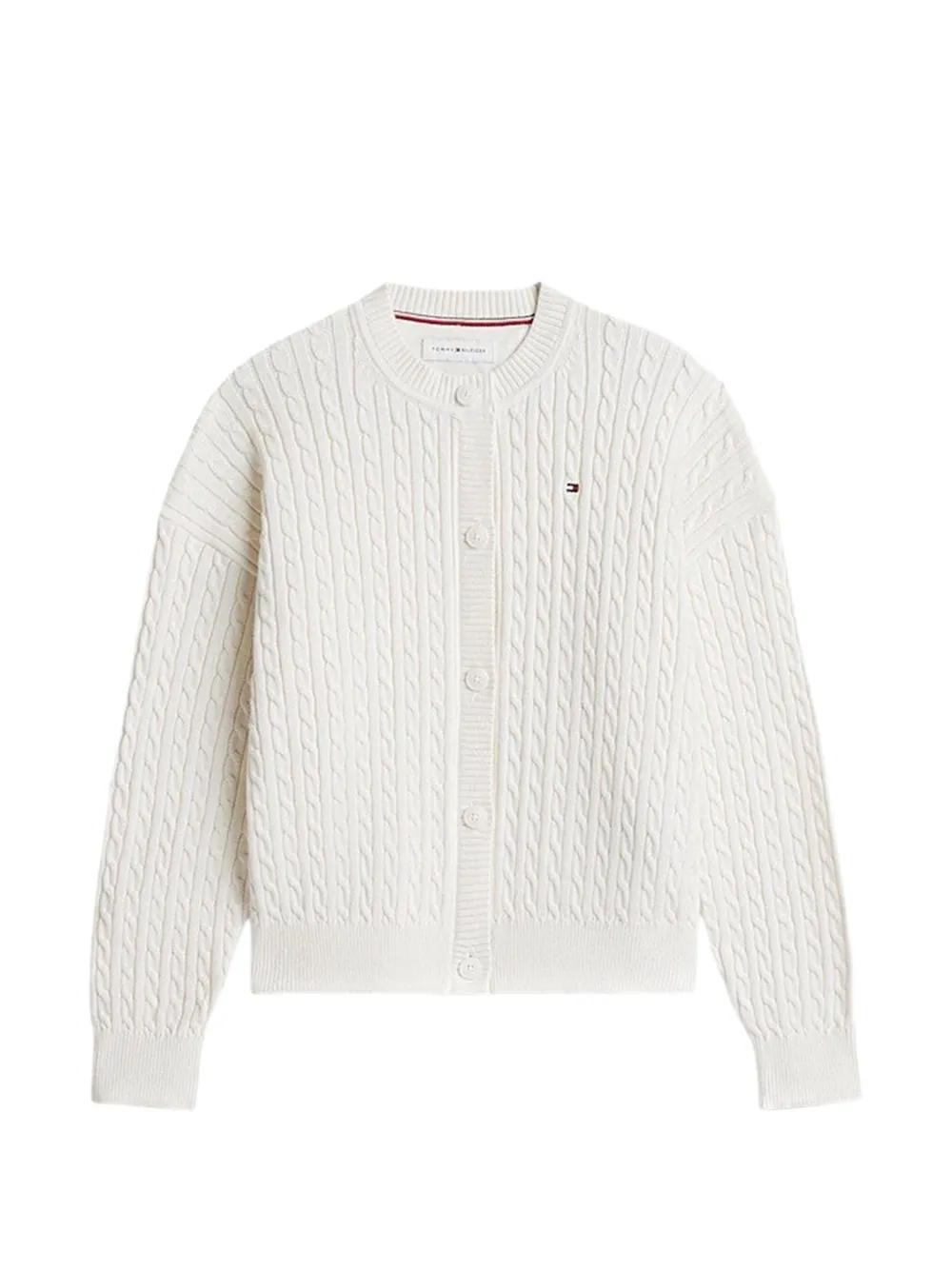Tommy Hilfiger Junior cable-knit cotton cardigan - Bianco