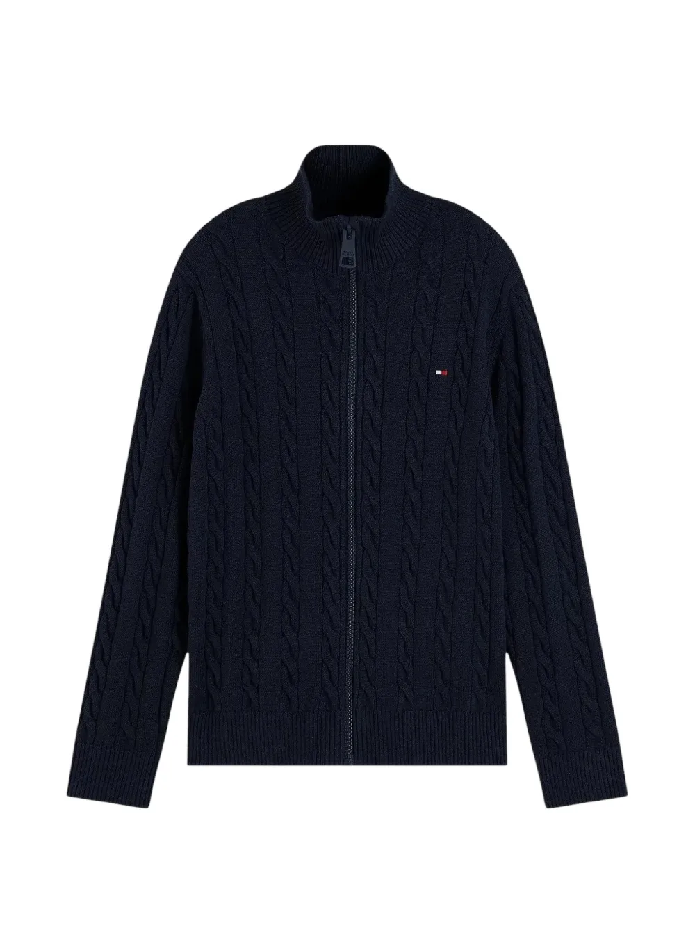 Tommy Hilfiger Junior cable-knit zip-up cardigan Blauw