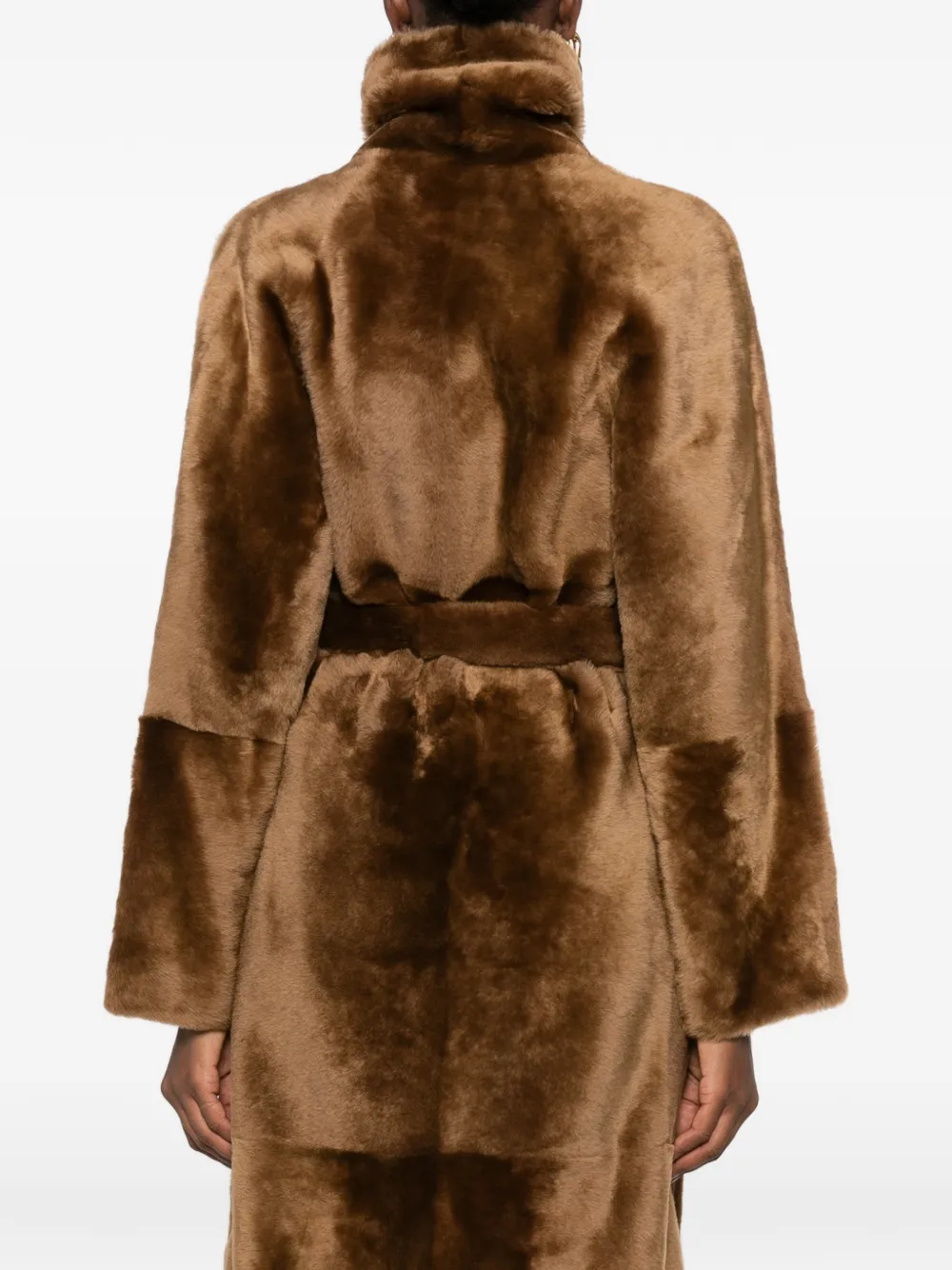 Yves Salomon belted reversible shearling coat Bruin