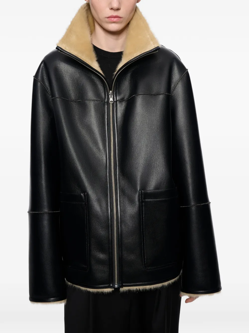 STAND STUDIO Brella reversible jacket Zwart