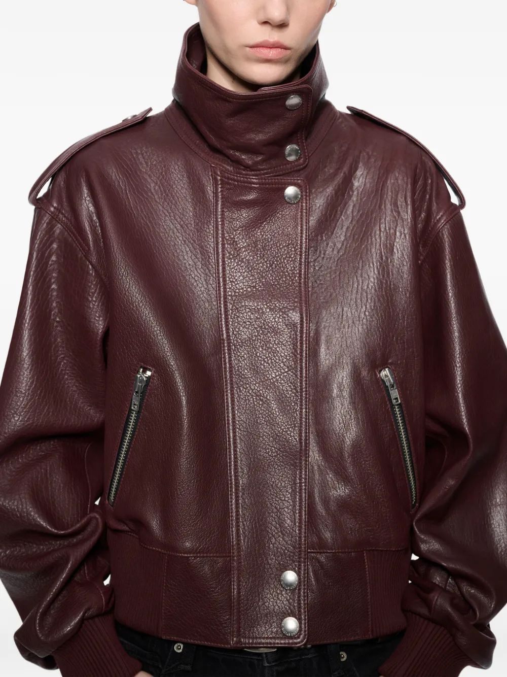 STAND STUDIO Ciara leather jacket Rood