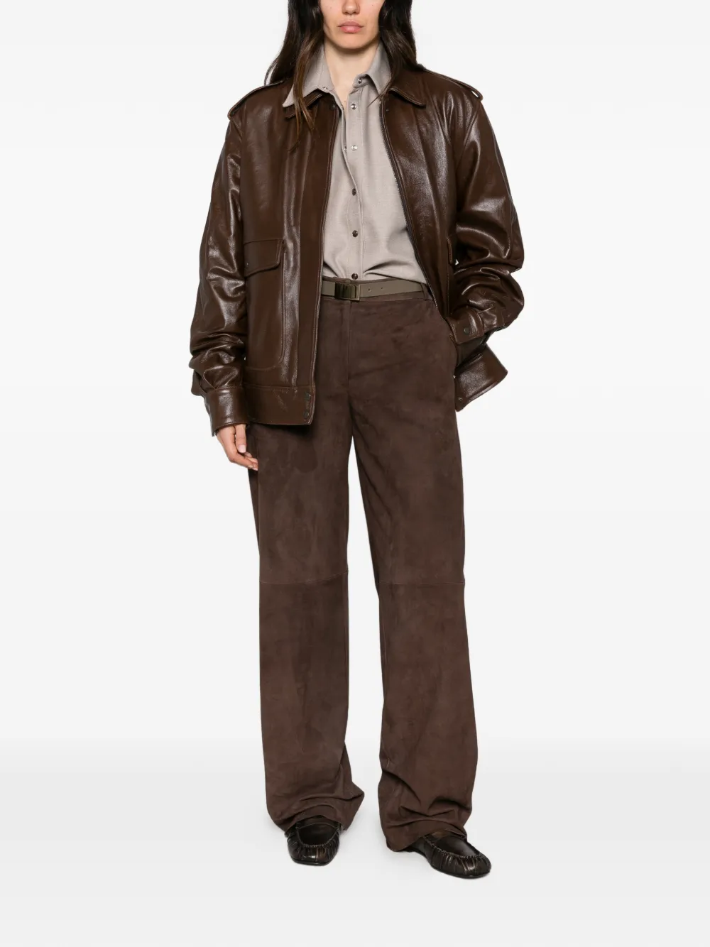 Antonelli suede wide-leg trousers Bruin