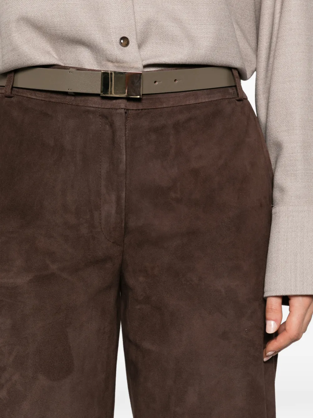Antonelli suede wide-leg trousers Bruin