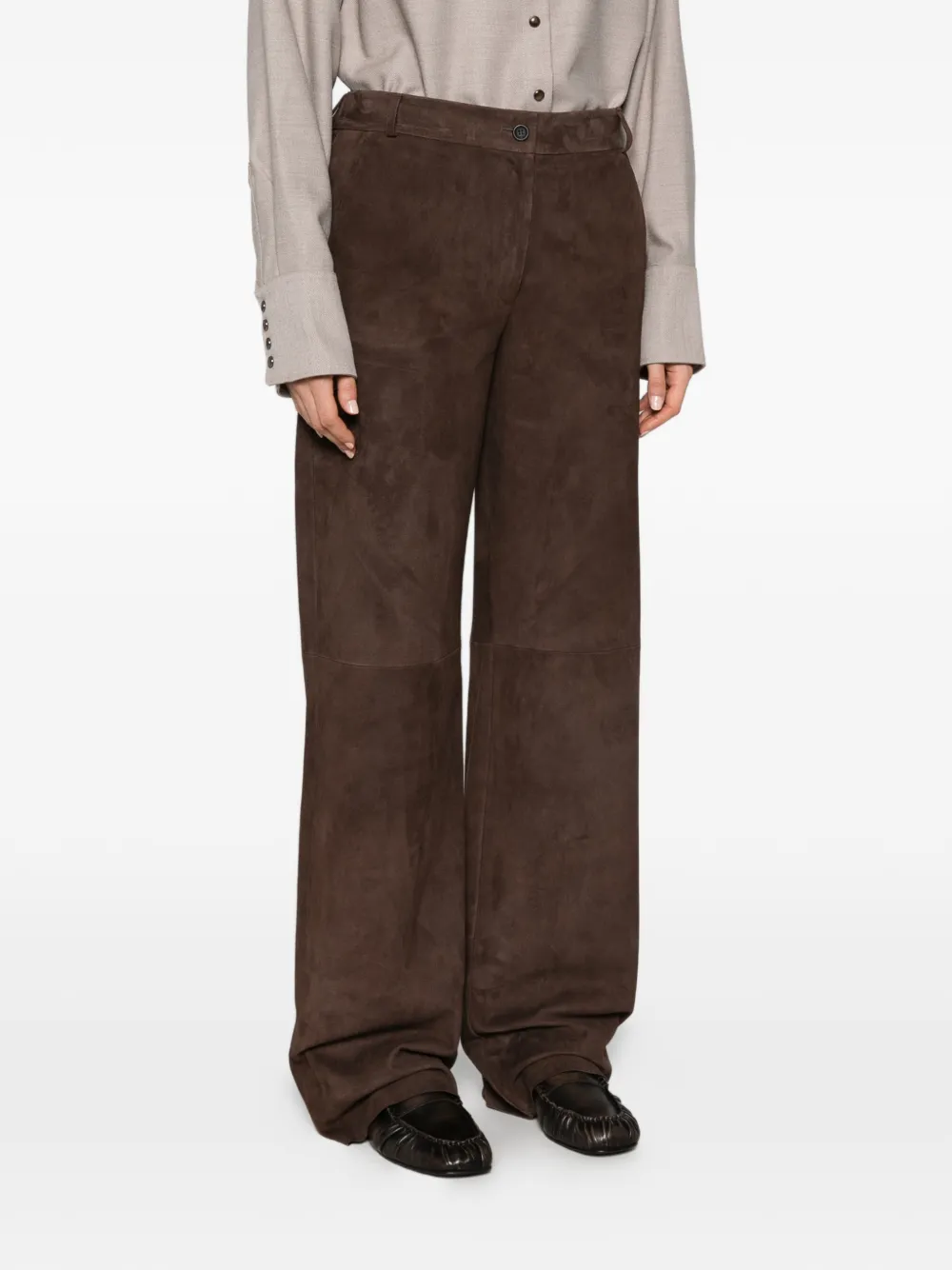 Antonelli suede wide-leg trousers Bruin