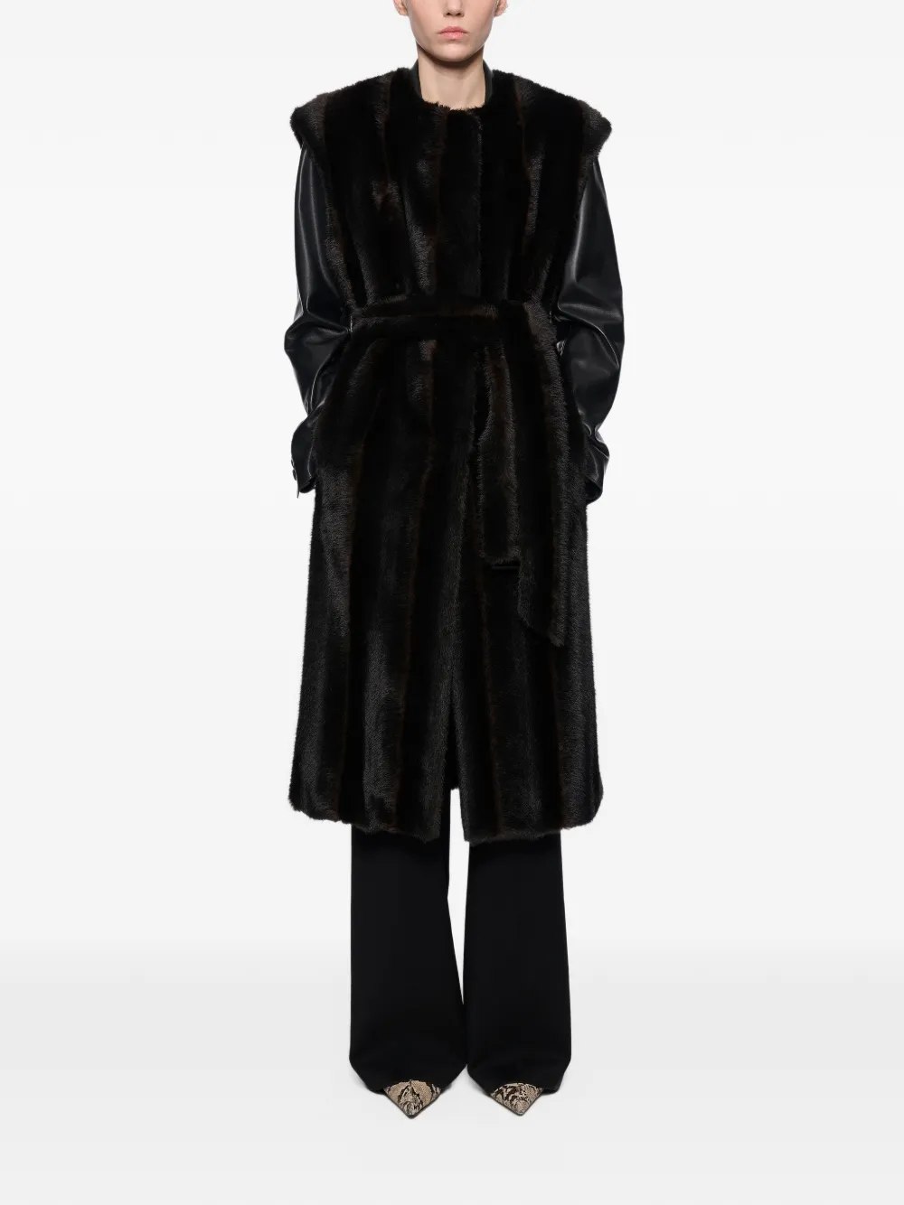 STAND STUDIO Klara faux-fur gilet Zwart