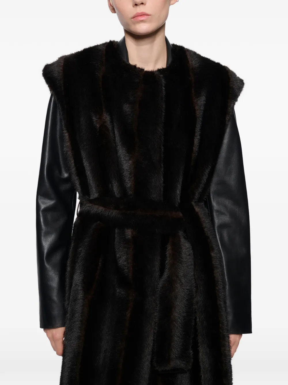 STAND STUDIO Klara faux-fur gilet Zwart