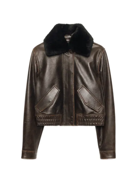 STAND STUDIO Dee cropped leather jacket
