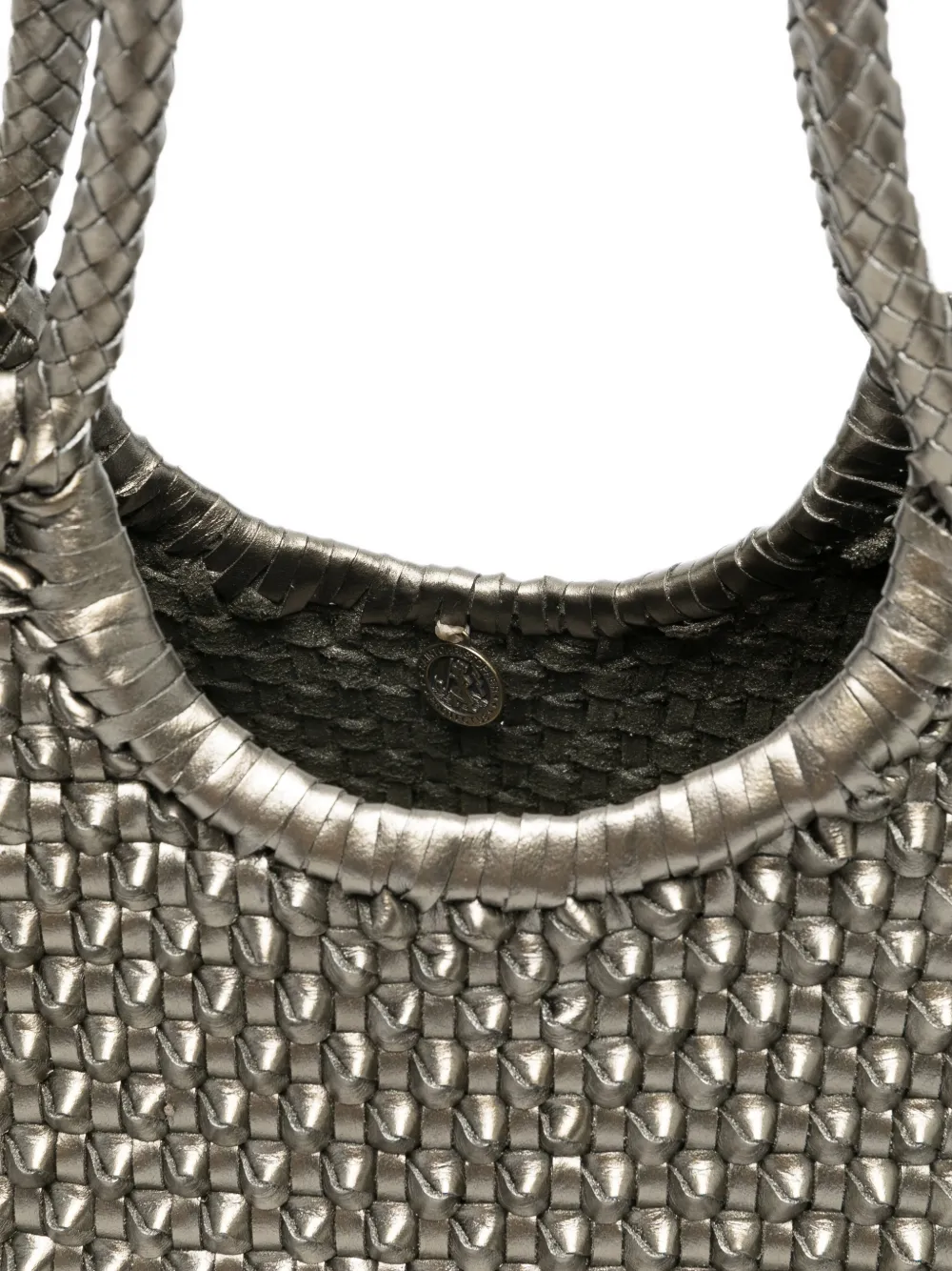 DRAGON DIFFUSION Nantucket Cactus woven leather tote bag Zilver