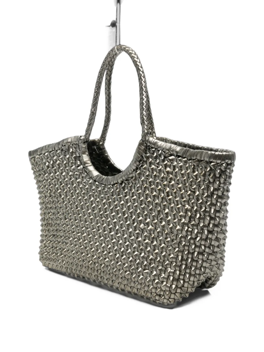 DRAGON DIFFUSION Nantucket Cactus woven leather tote bag Zilver
