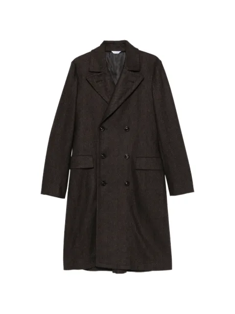 Boglioli herringbone double-breasted coat