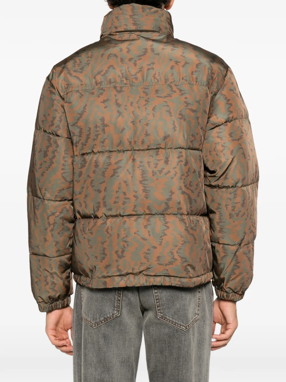 Drôle De Monsieur tiger-print padded jacket Bruin