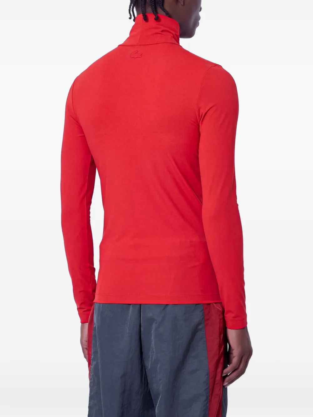 Lacoste Runway high neck printed stretch T-shirt Rood