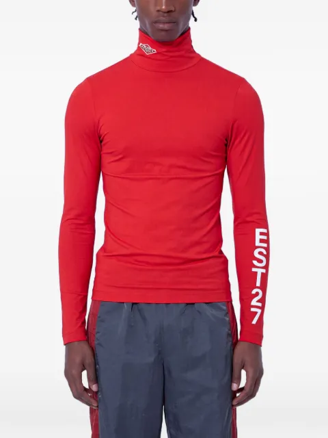 Lacoste Runway high neck printed stretch T-shirt