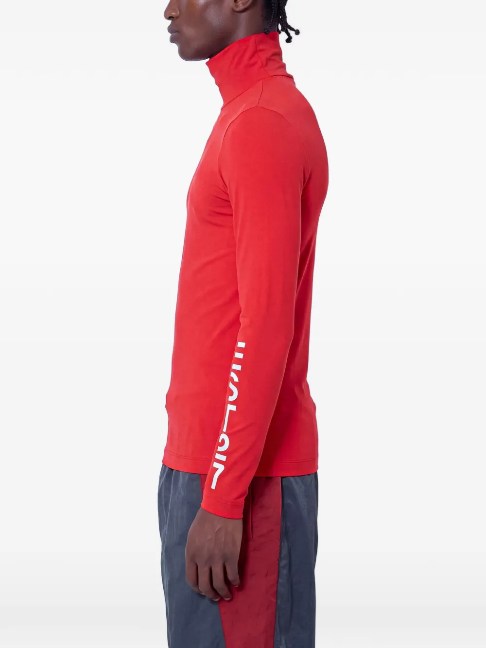 Lacoste Runway high neck printed stretch T-shirt Rood