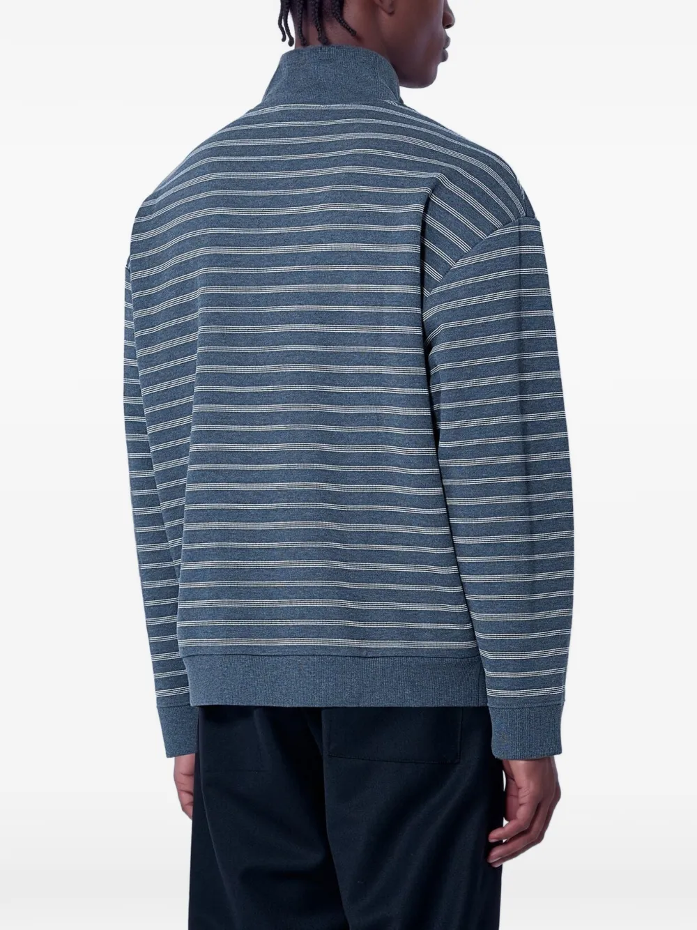 Miu striped cotton fleece jacket Blauw