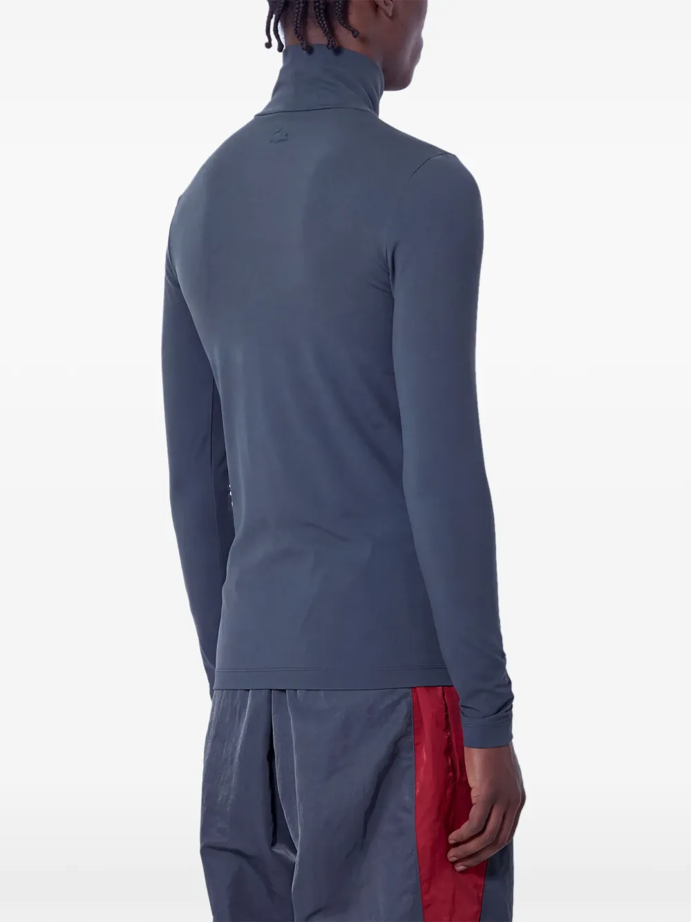 Lacoste runway high neck printed stretch T-shirt Grijs