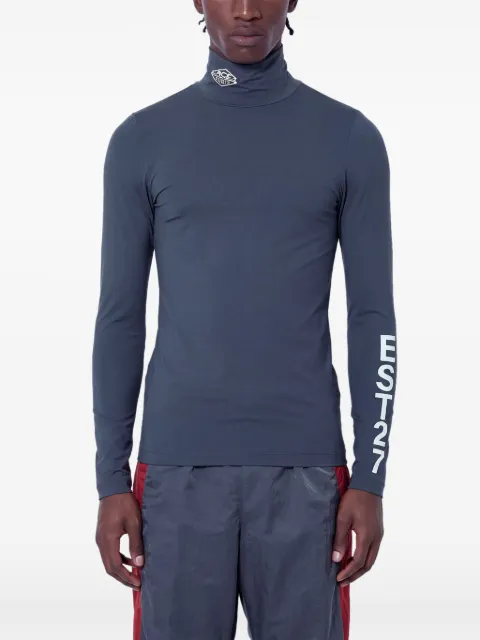 Lacoste runway high neck printed stretch T-shirt