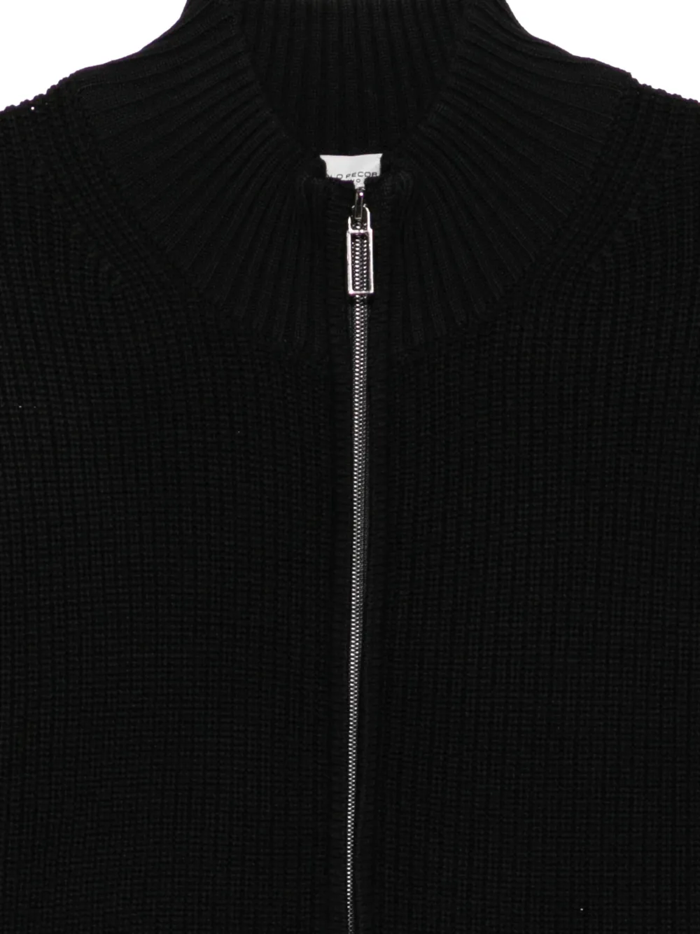 Paolo Pecora Kids ribbed-knit zip-up cardigan Zwart