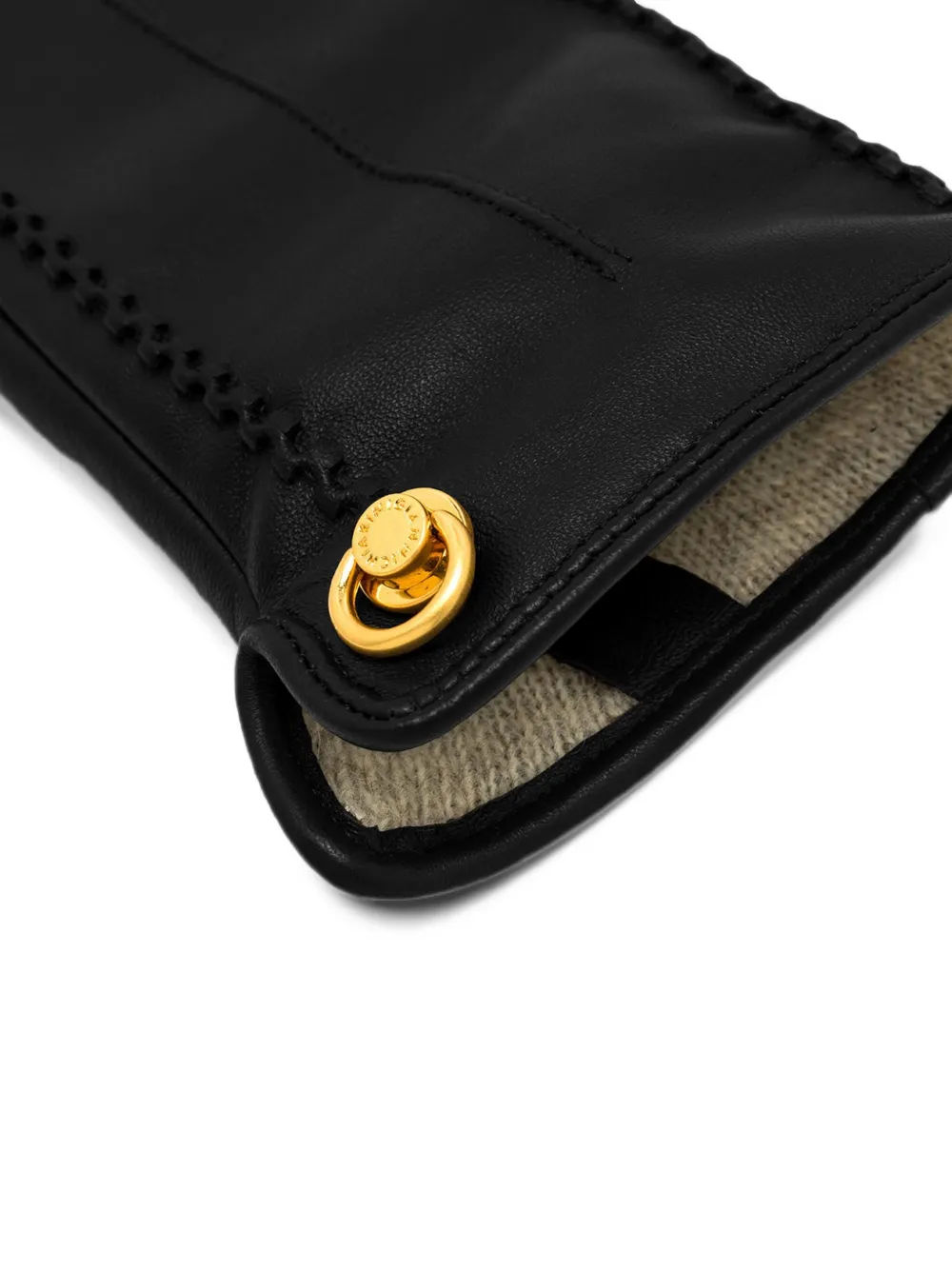 GIANNI CHIARINI whipstitch calf leather gloves Zwart