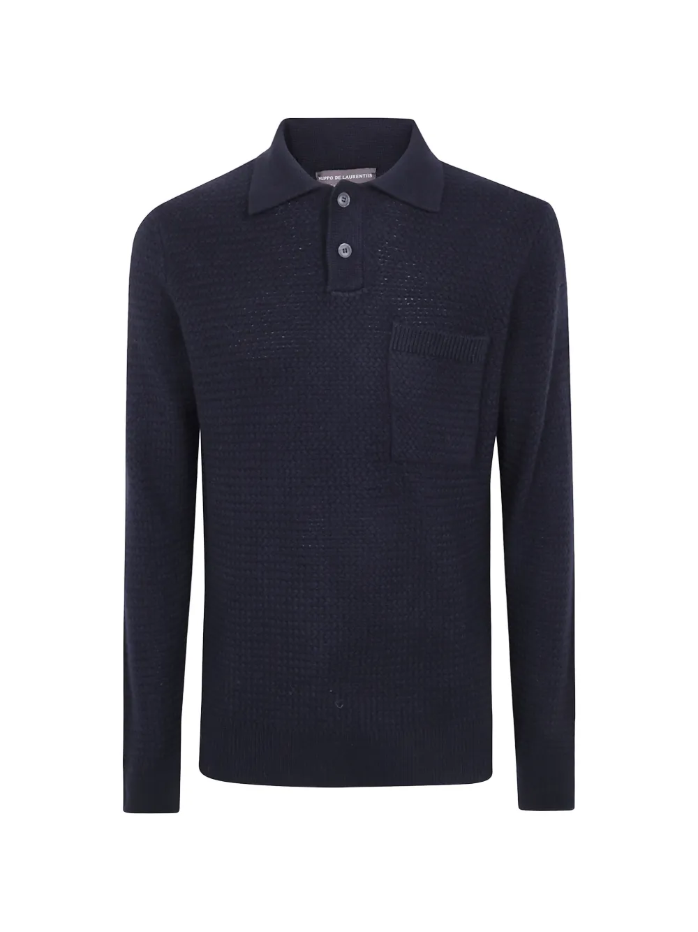 Filippo De Laurentiis textured-knit chest-pocket polo shirt - Blu