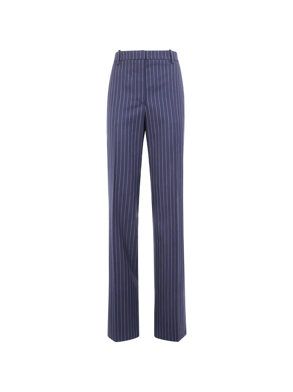 TOM FORD corded chalk-stripe wool tailored straight boyfriend pants - Blau