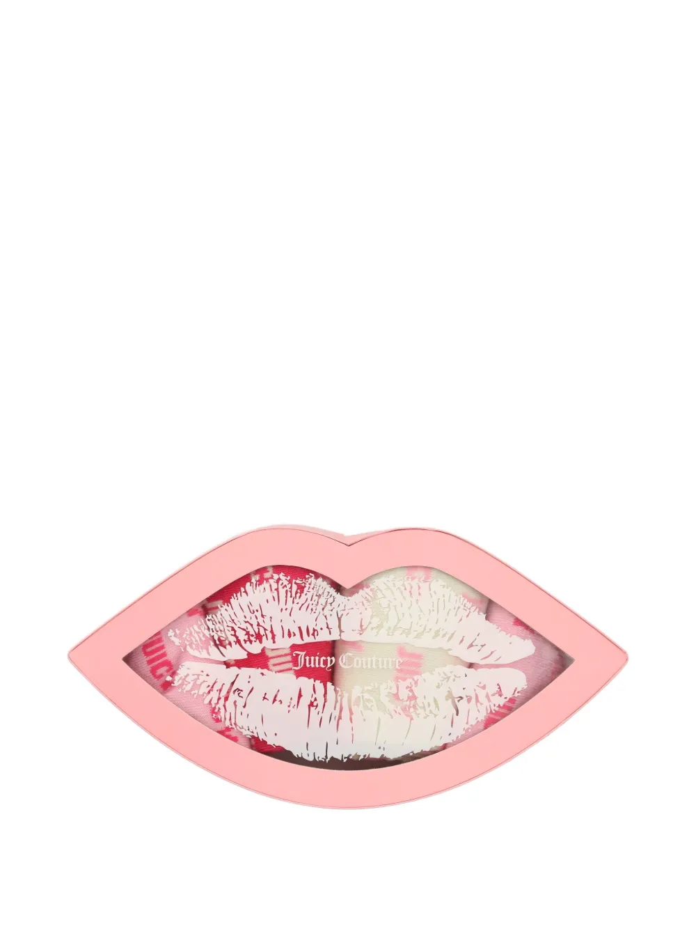 Juicy Couture Drie paar platte gebreide sokken met logoprint Roze
