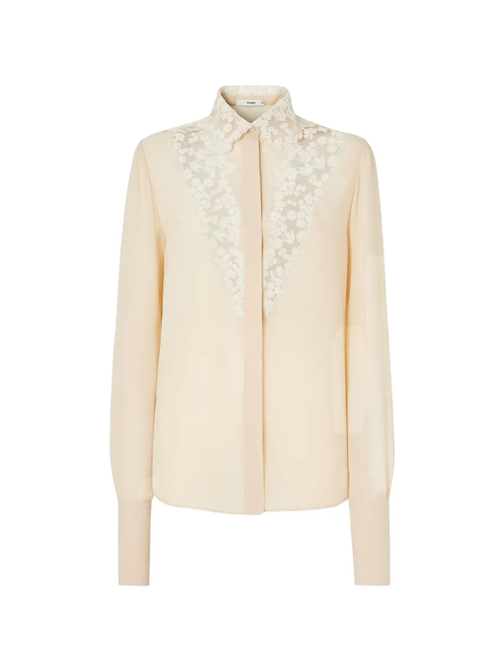 FENDI lace-trimmed shirt - Toni neutri