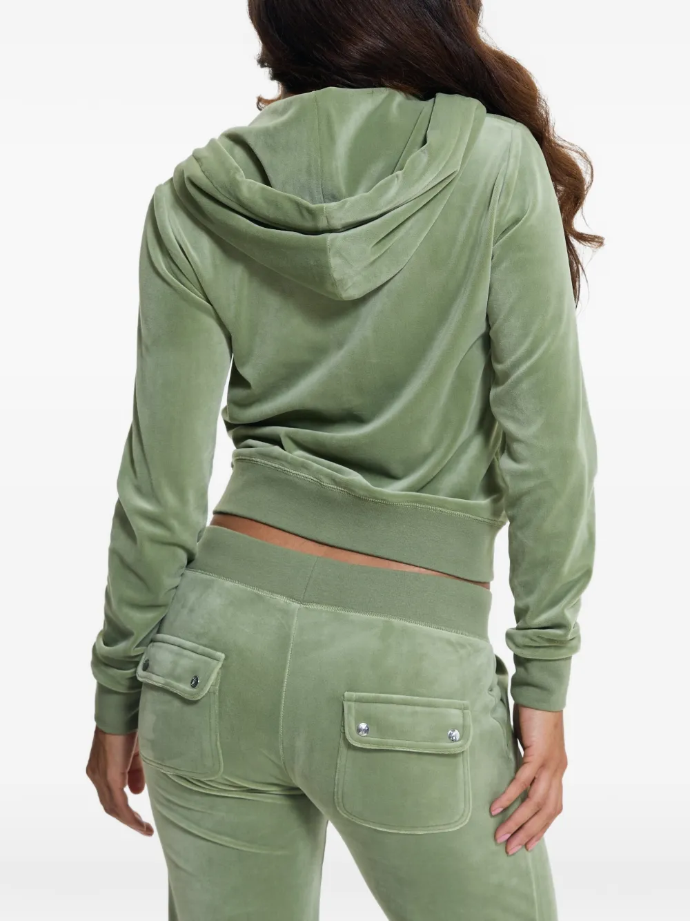 Juicy Couture Robertson fluwelen hoodie met rits Groen
