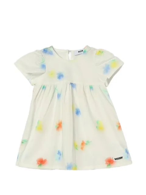 MSGM Kids floral-print short-sleeve dress