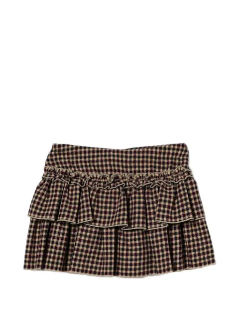 Il Gufo check-pattern ruffled skirt