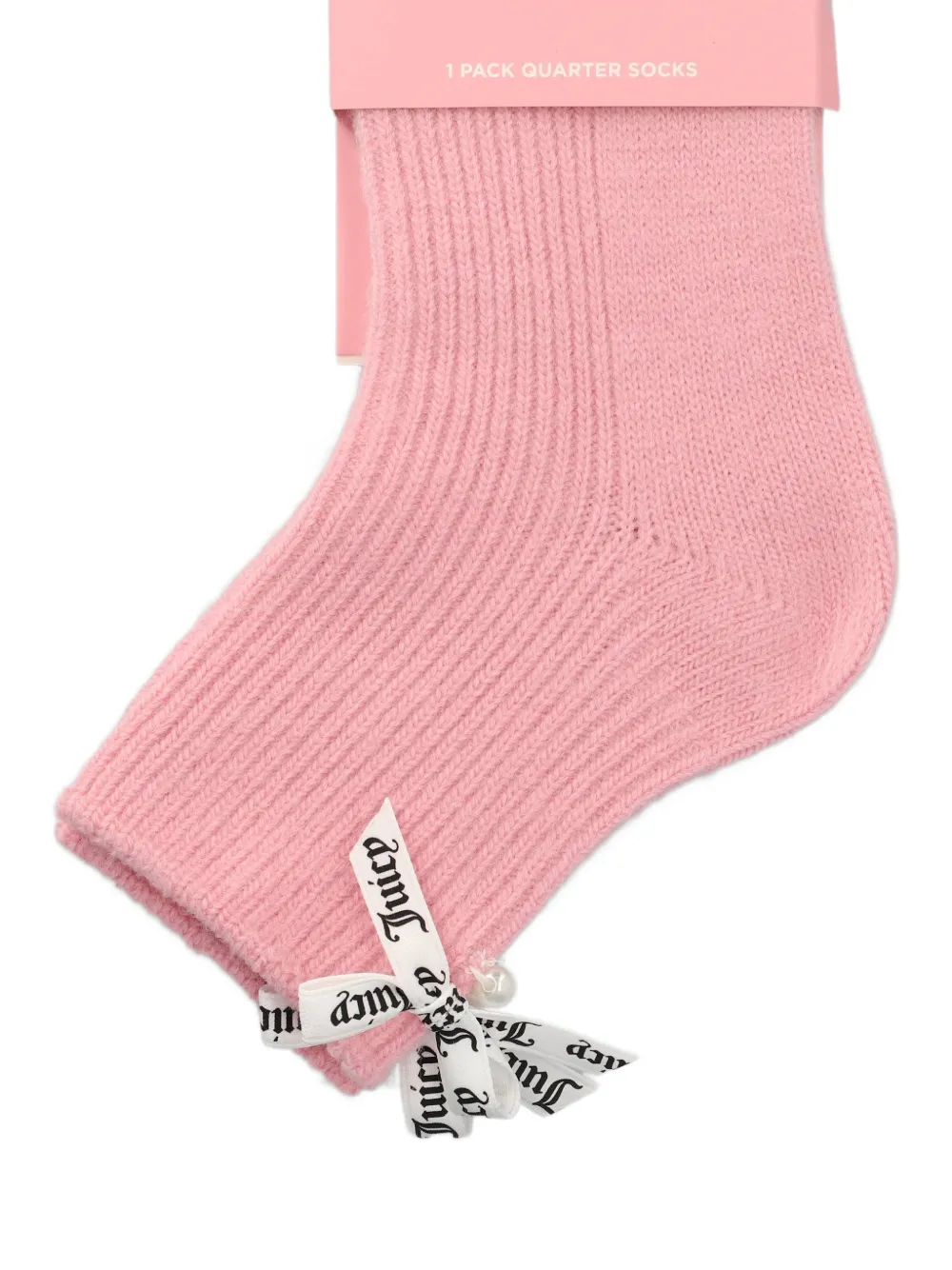 Juicy Couture faux-pearl bow-detail socks Roze