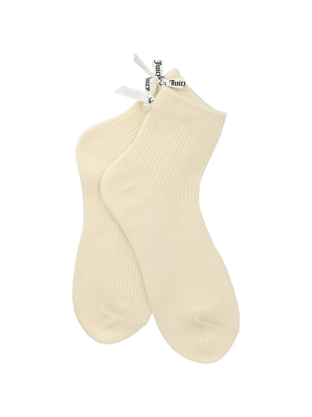 Juicy Couture pearl-embellished bow socks - Tons neutres Juicy Couture pearl-embellished bow socks - Tons neutres