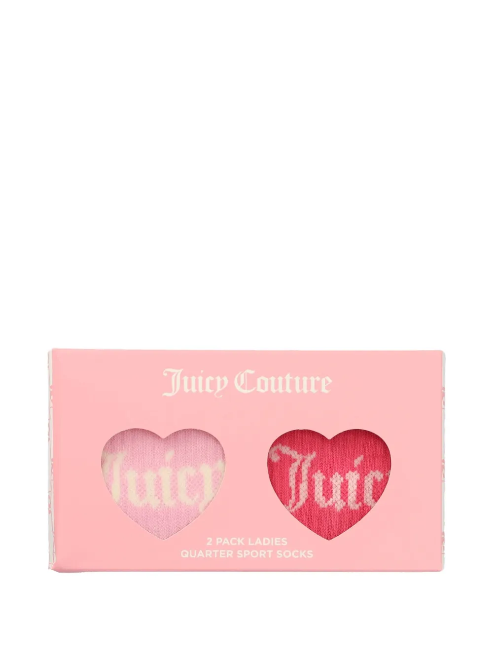 Juicy Couture Twee paar sokken met logoprint en hartpatroon Roze