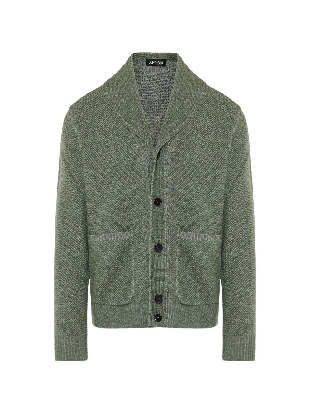 Zegna light green and grey mélange cashmere and wool jacket