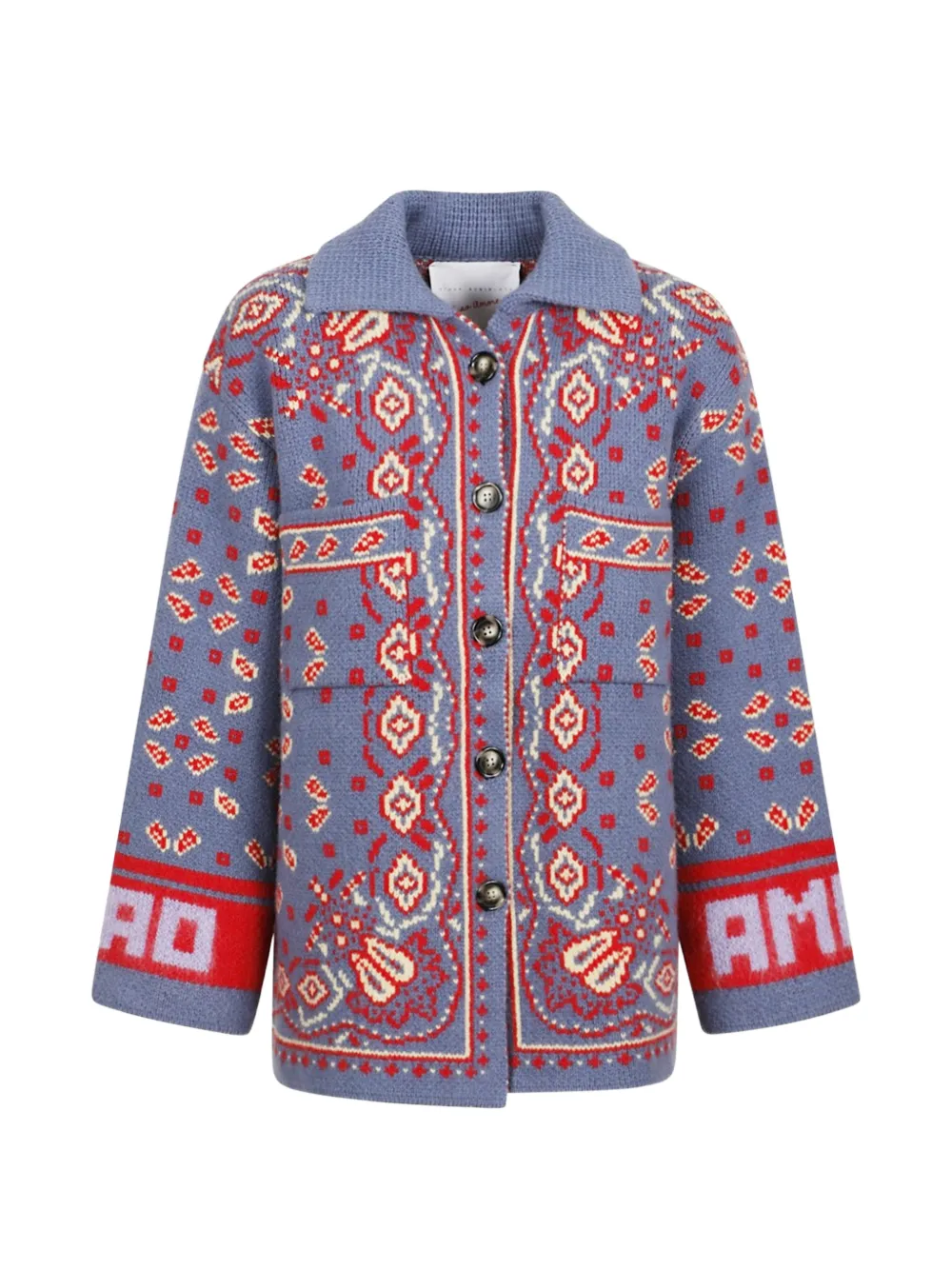 Giada Benincasa cardigan Soho en maille intarsia - Bleu