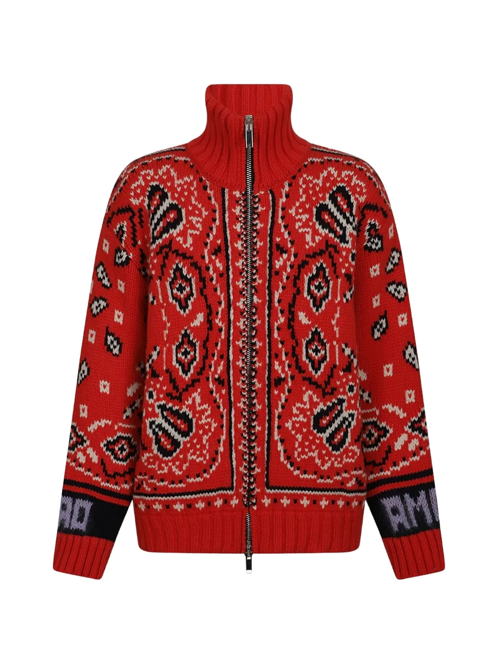 Giada Benincasa Cardigan Soho in maglia a intarsio con zip - Rosso