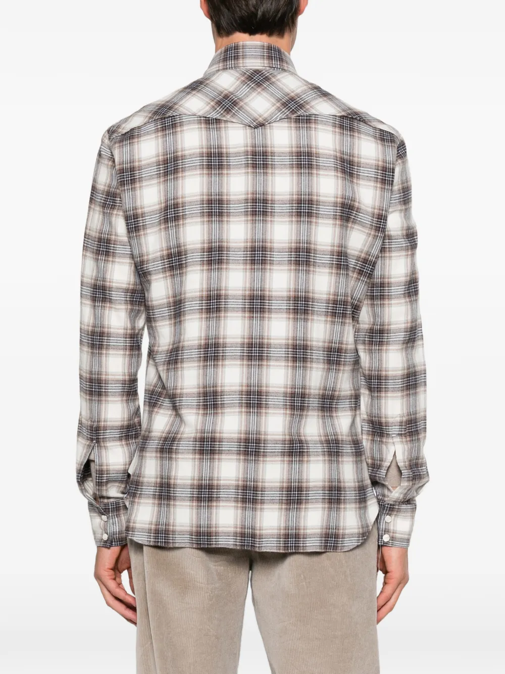 Barba check western shirt Wit