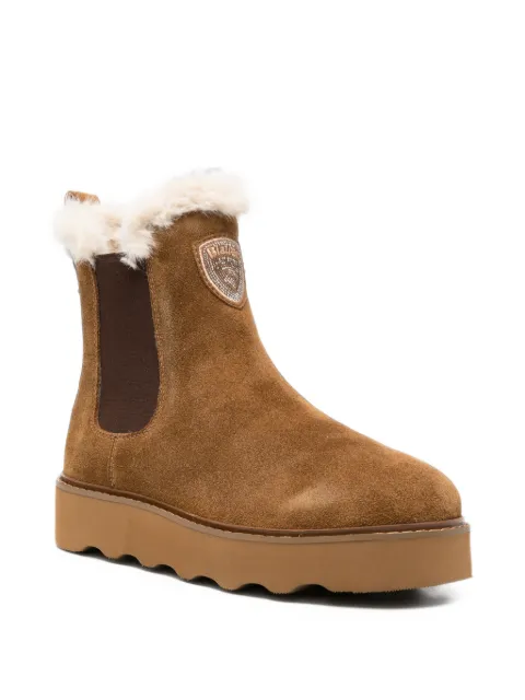 Blauer faux-fur trim suede boots