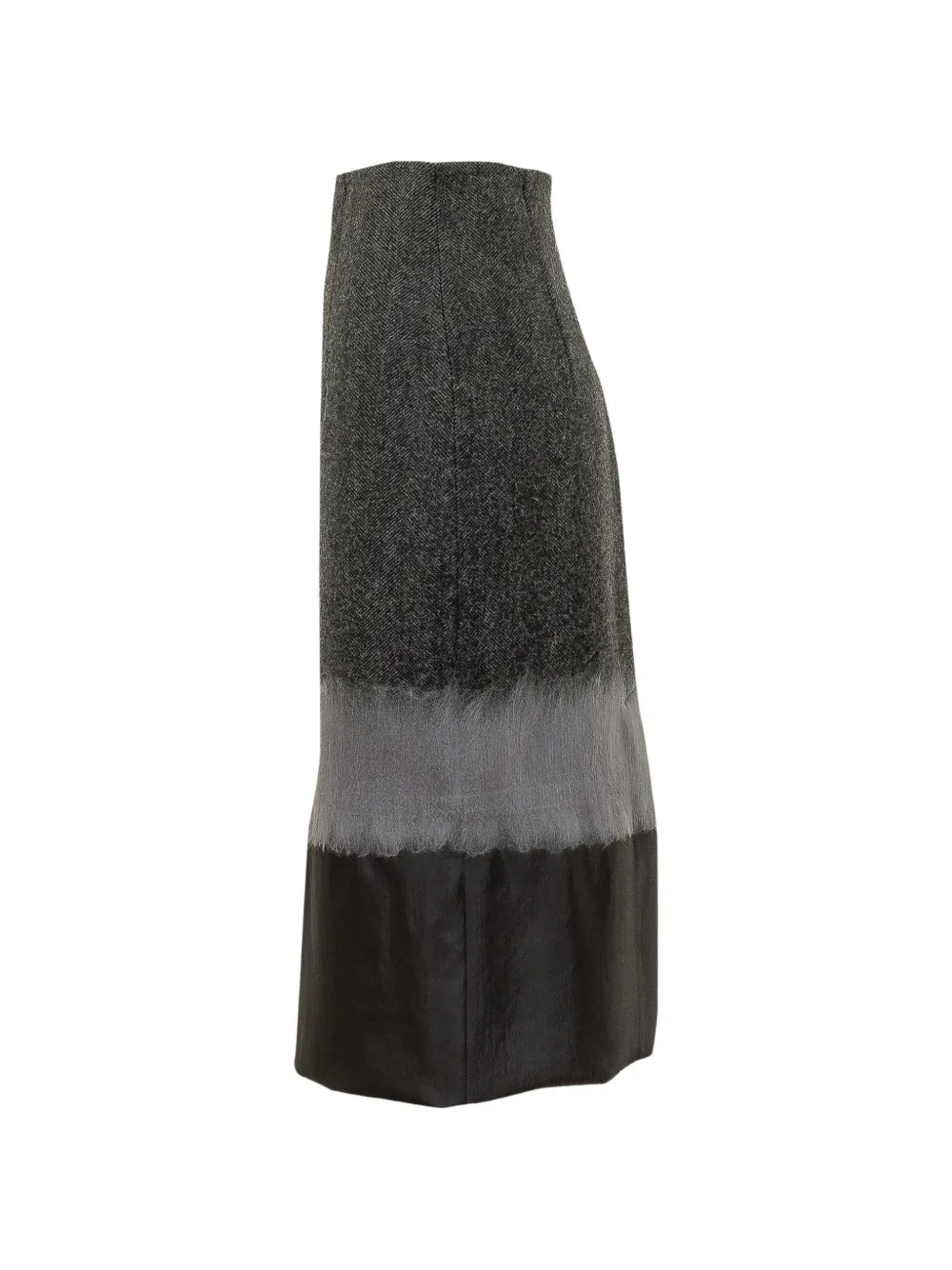 Tela Nori gebreide midi-rok met chevron-patroon en ombré-effect Grijs